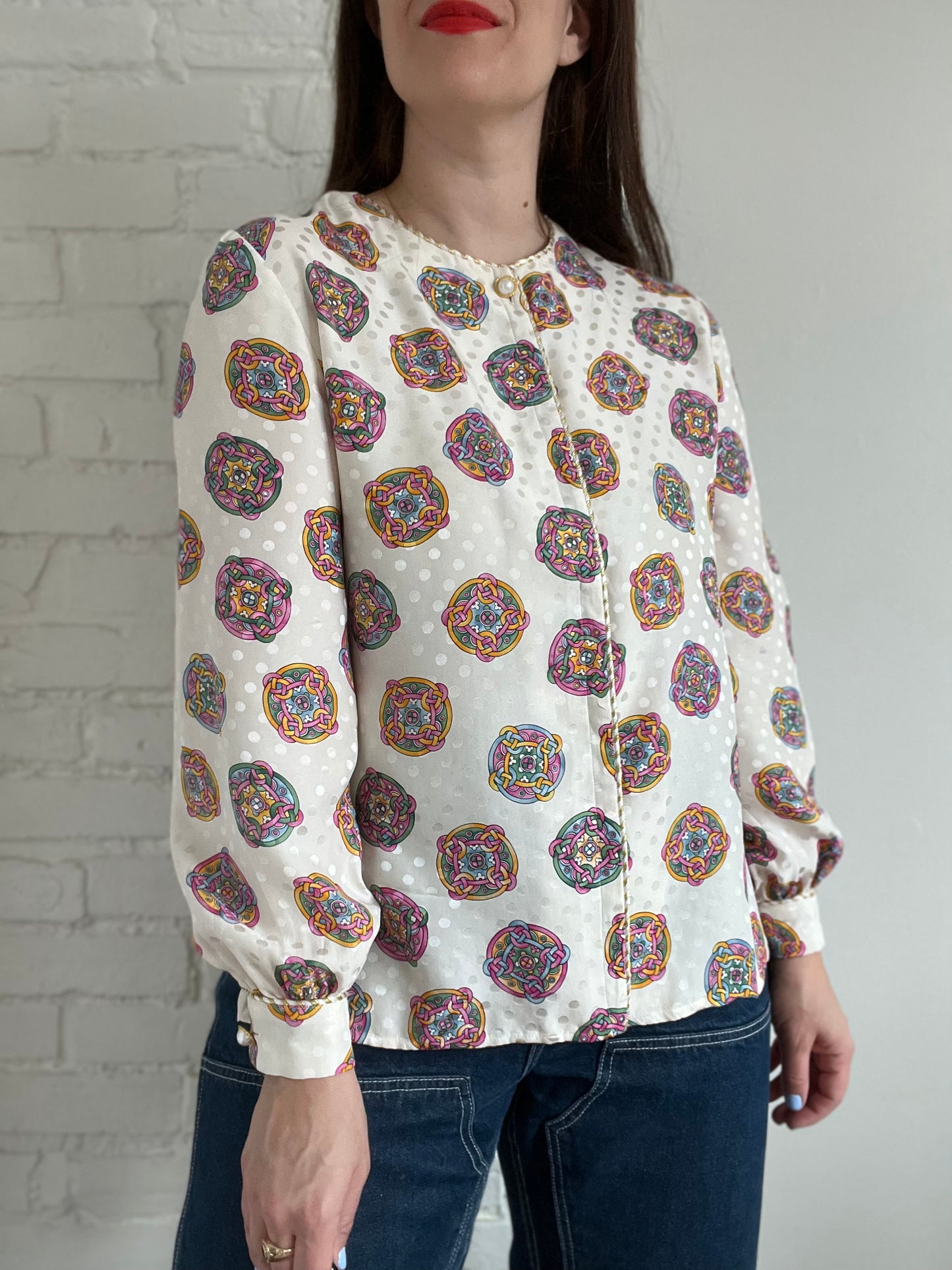 Ruth's Colourful Luxury Blouse - M/L