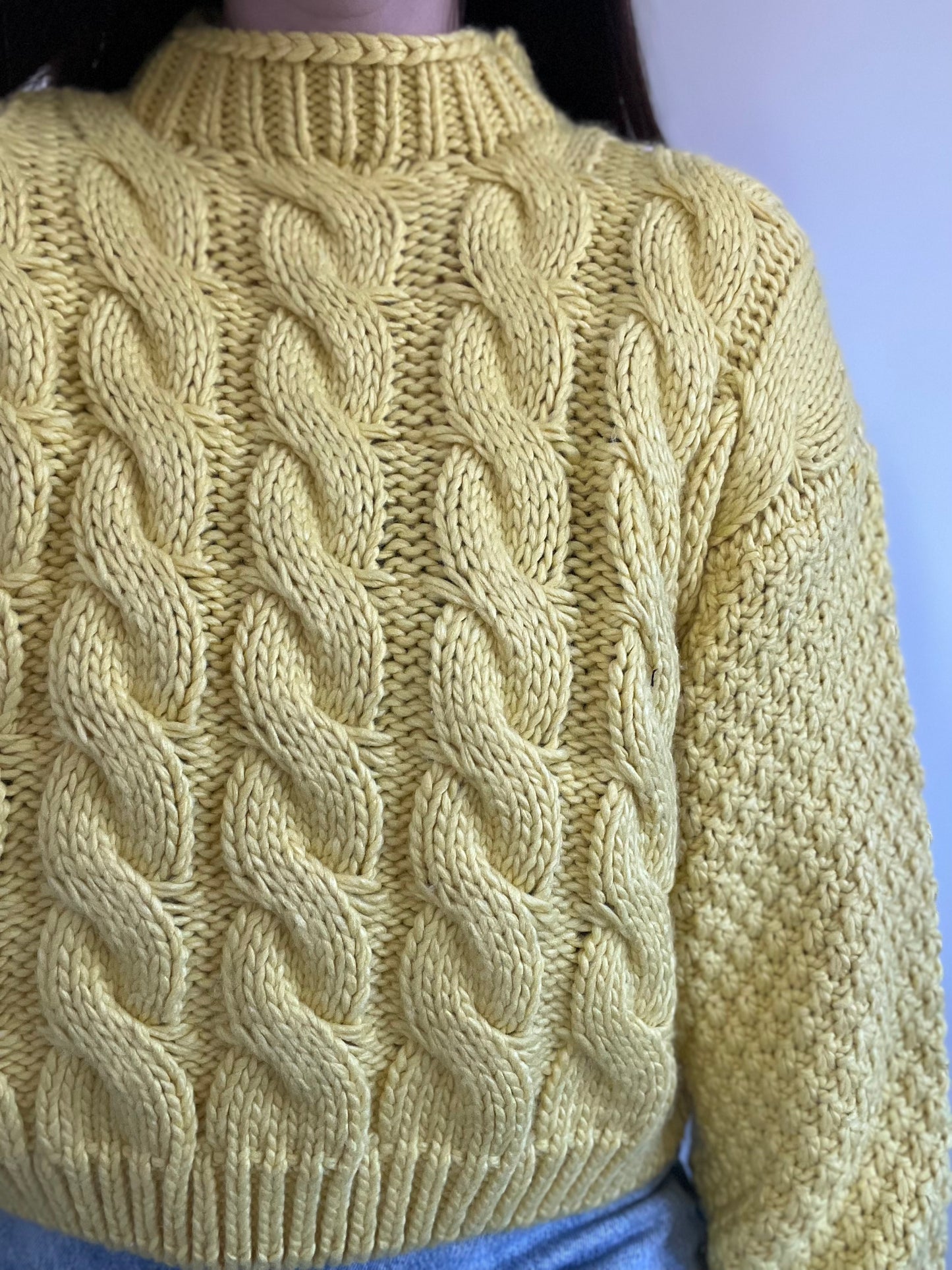 Sunshine Yellow Chunky Sweater - Size L