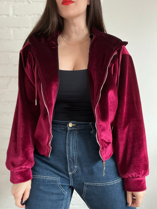 Velvet Puffer Jacket - L