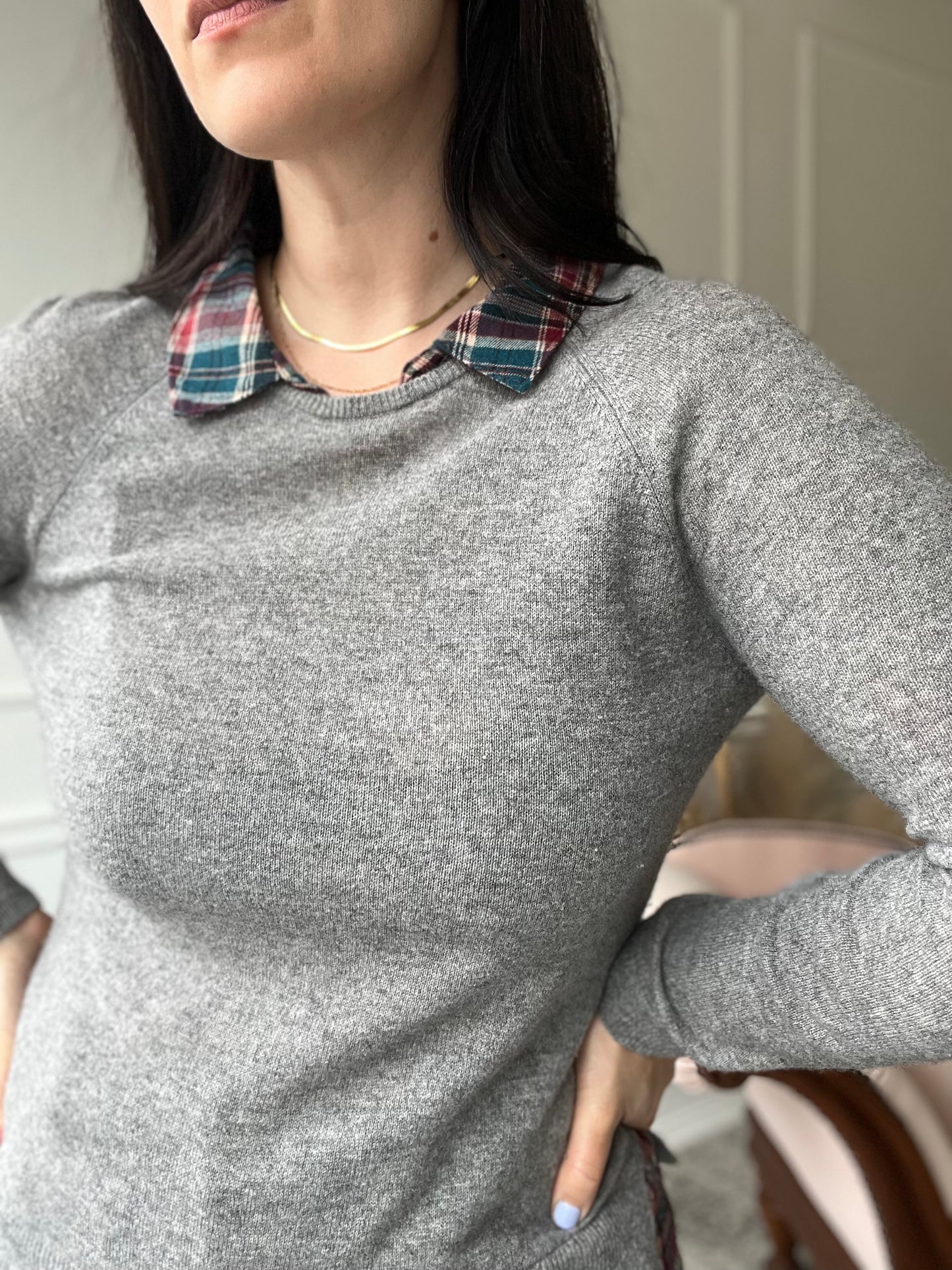 Cashmere Plaid Sweater - S