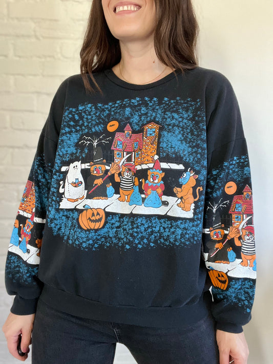 Cats Halloween Sweater - Size XL