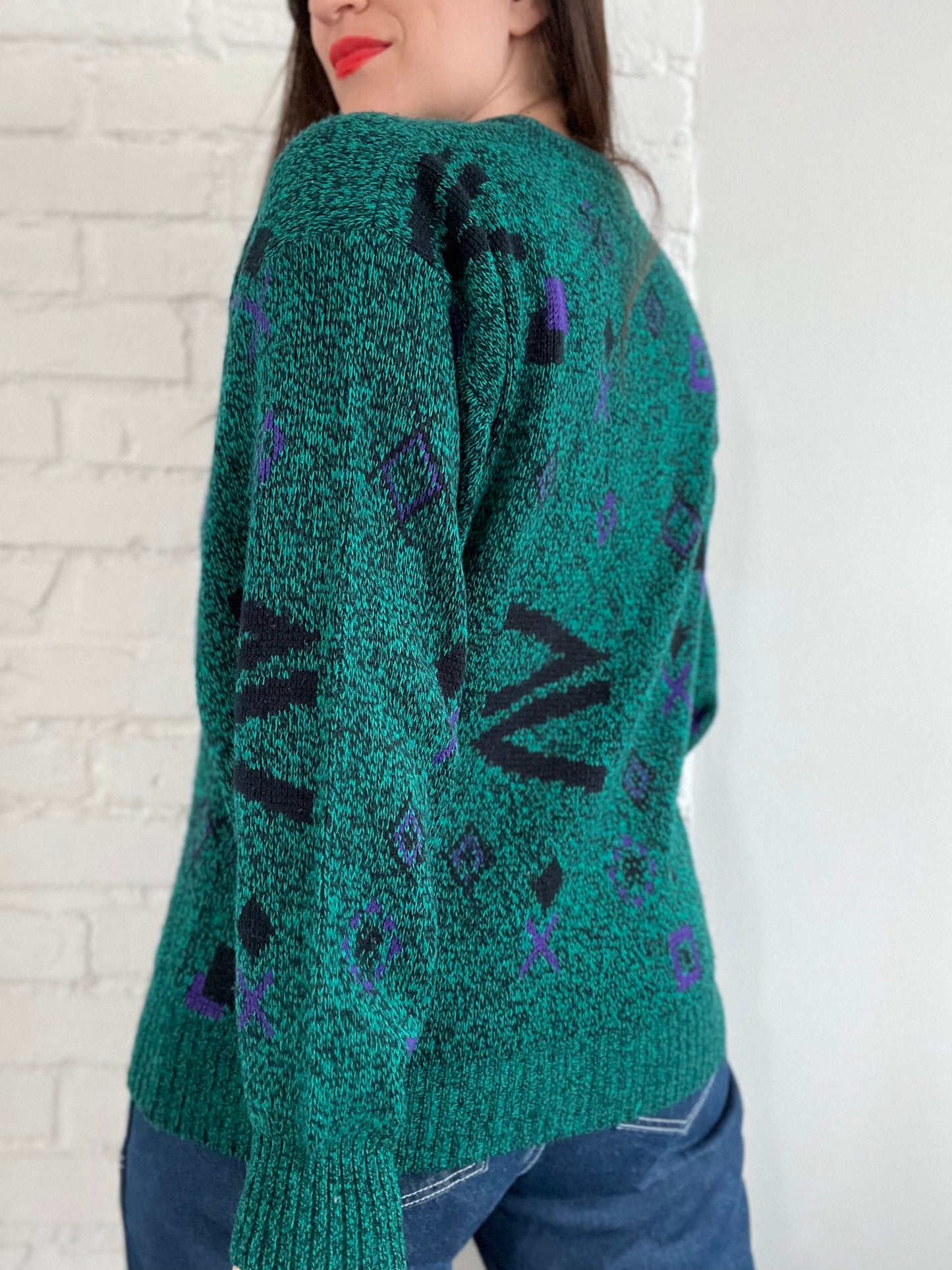 90s Retro Knit Sweater - L