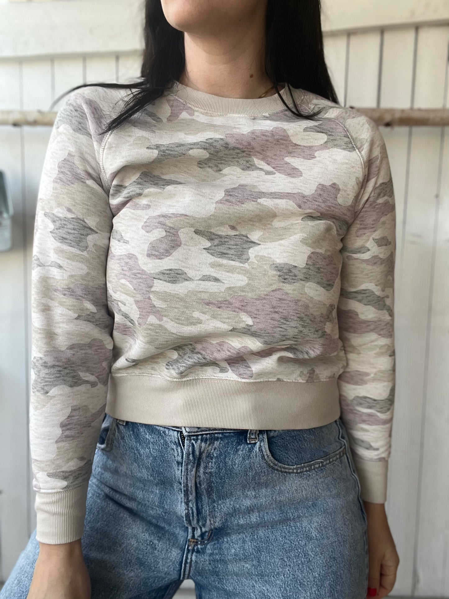 Creamy Cameo Crewneck  - Size XS