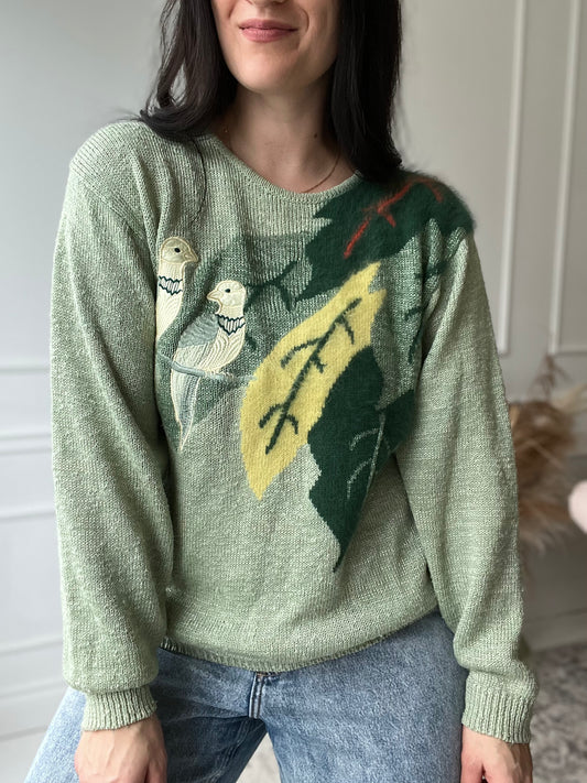 Sage Green Birds - Size L/XL
