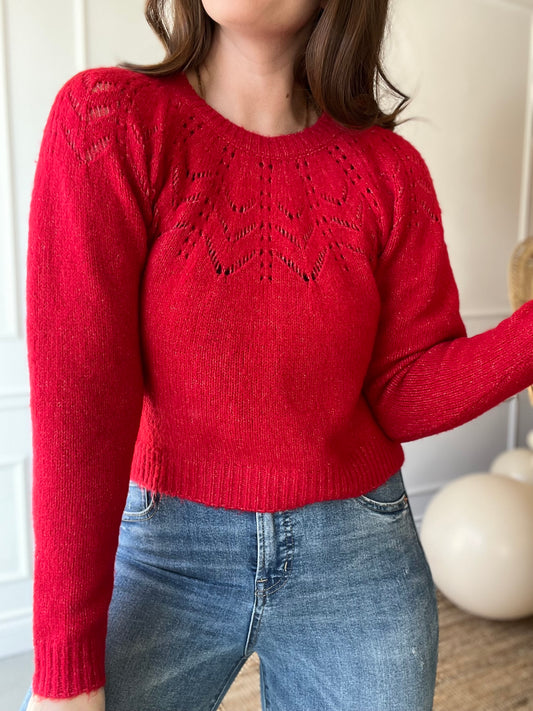 Apple Red Cozy Crop - Size M