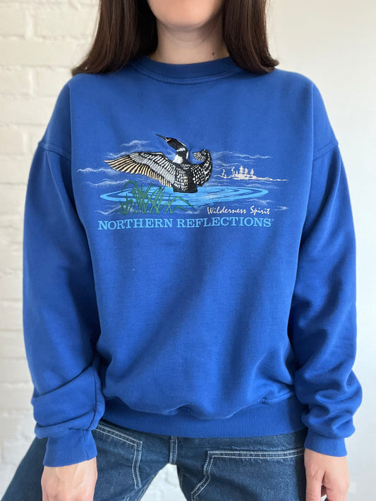 90s Northern Reflections Loon Sweater - Size XL
