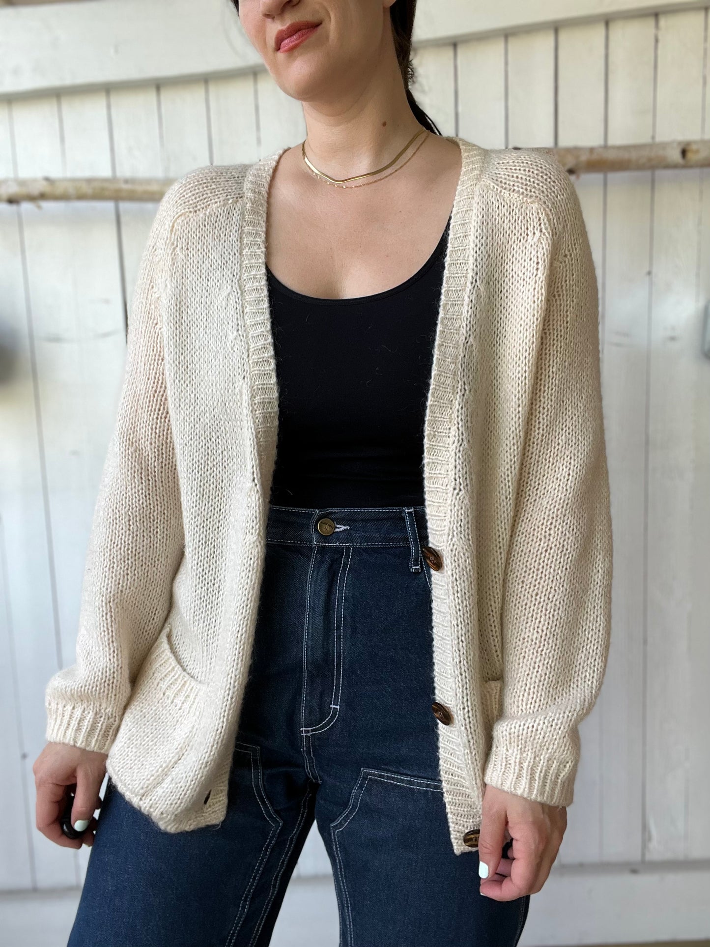 Mohair Wool Vintage Cardigan - Size O/S