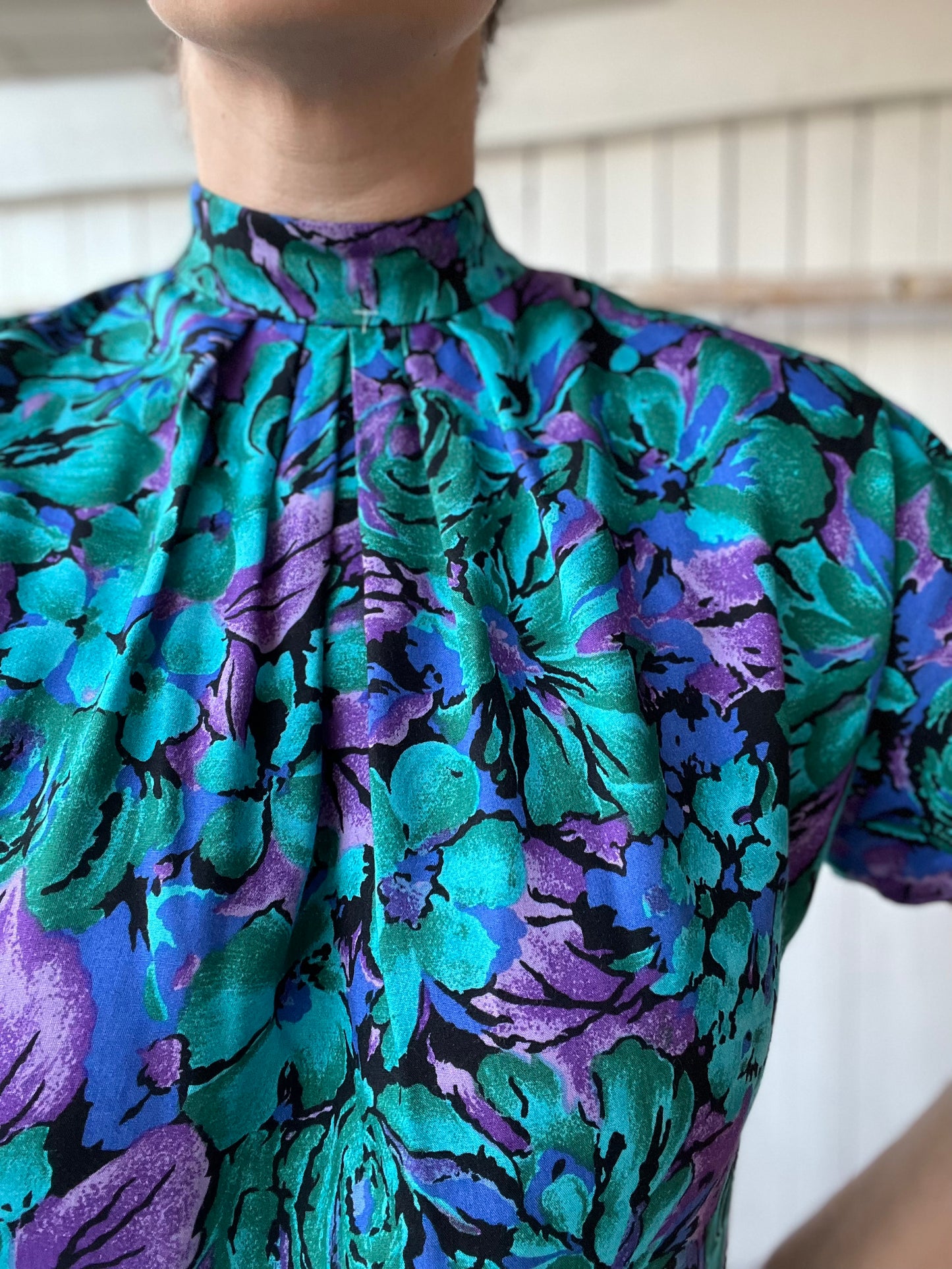 High Neck Floral Top - Size XS/S