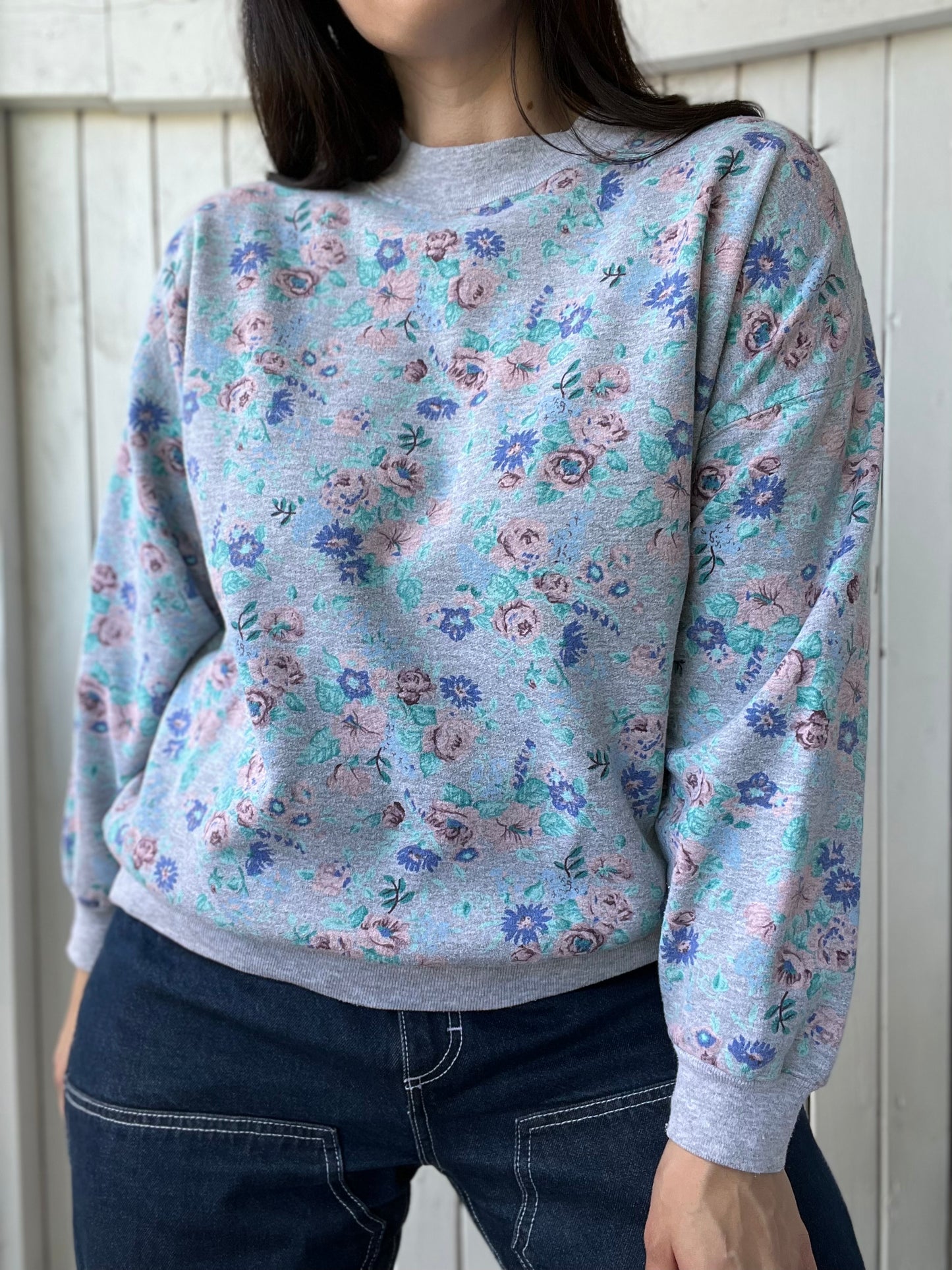Vintage Floral Crewneck Sweater - Size M