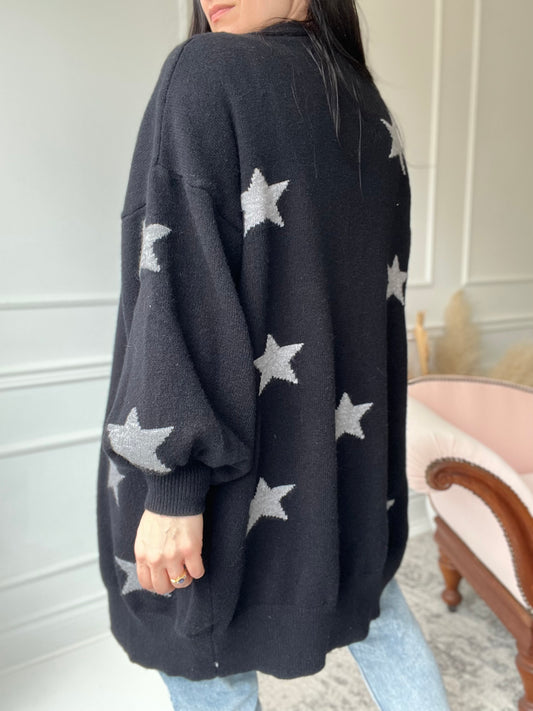 Large Chunky Star Cardigan - Size L/XL