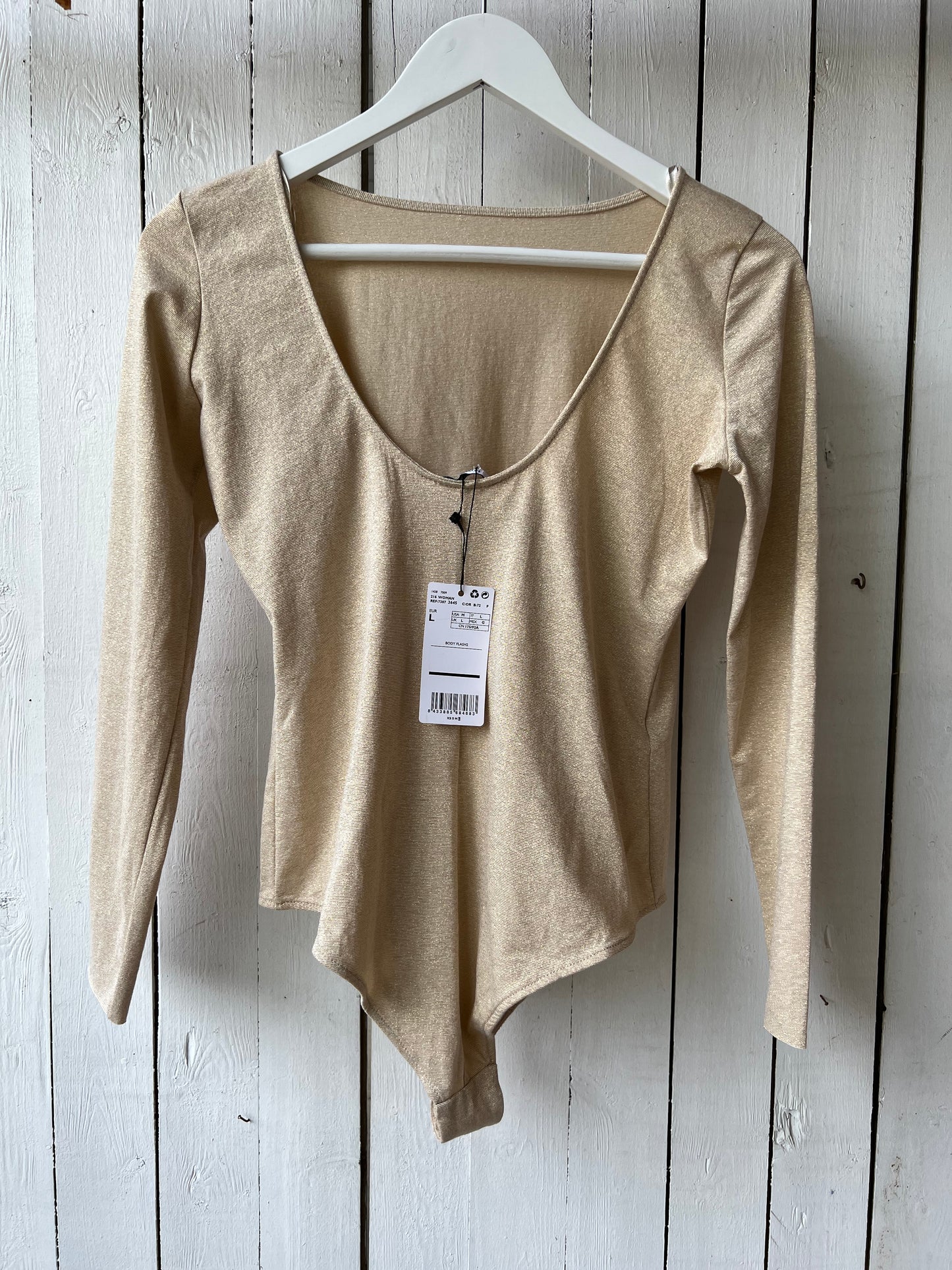 Shimmer Gold Body Suit - Size M