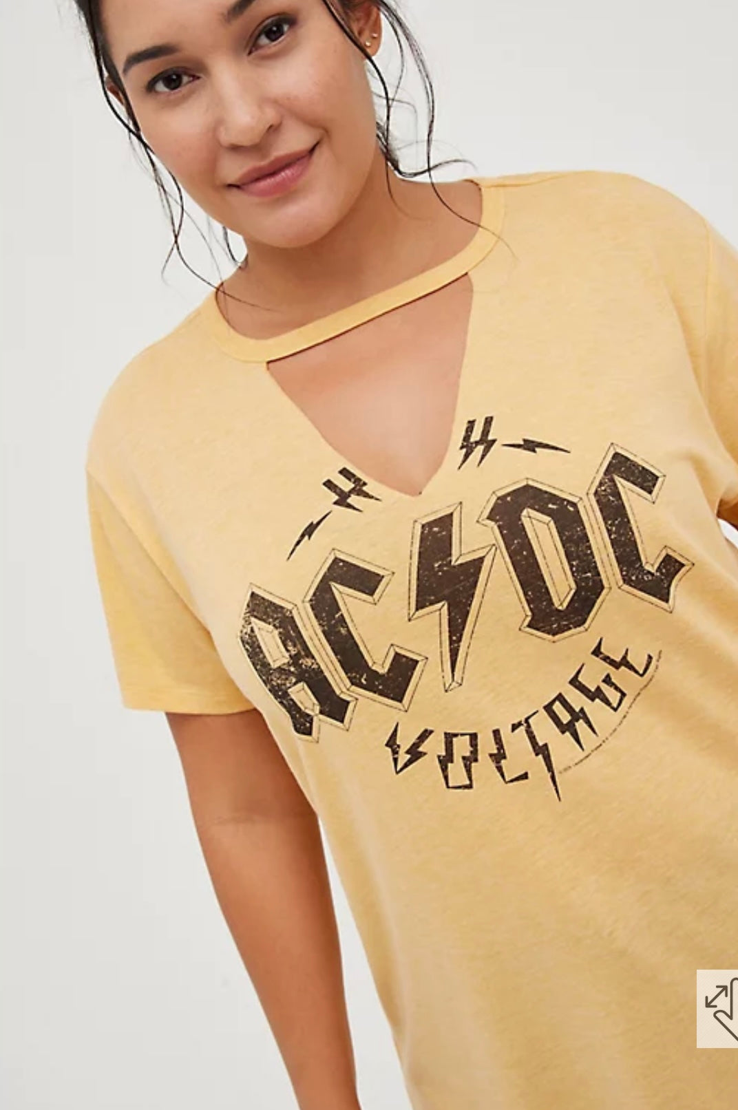 AC/DC Gold Choker Top  - Womens 3X